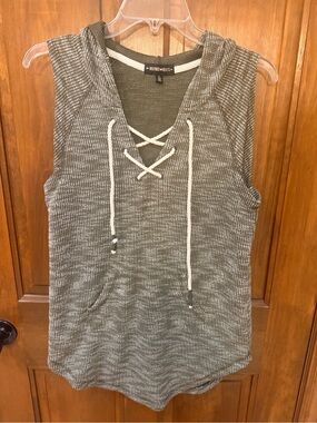 Inspired Hearts Lace-Up Sleeveless Hoodie Tank